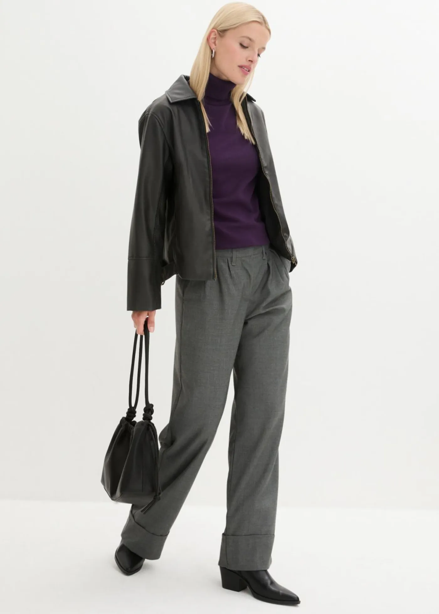 Outlet Jersey de cuello alto y manga corta Mujer Básicos|Jerséis