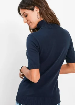 Clearance Jersey de cuello alto y manga corta Mujer Básicos|Jerséis