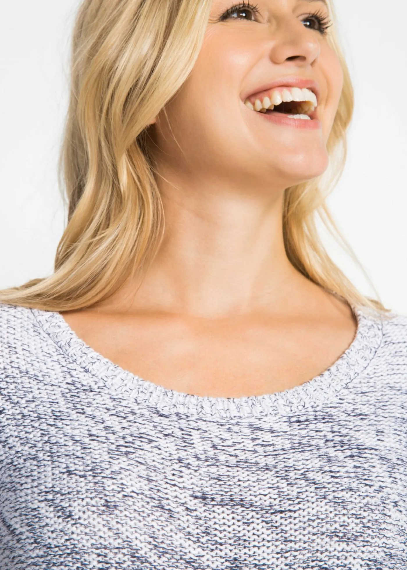 Best Jersey de cuello redondo con degradado cromático y manga larga Mujer Jerséis|Ropa De Punto