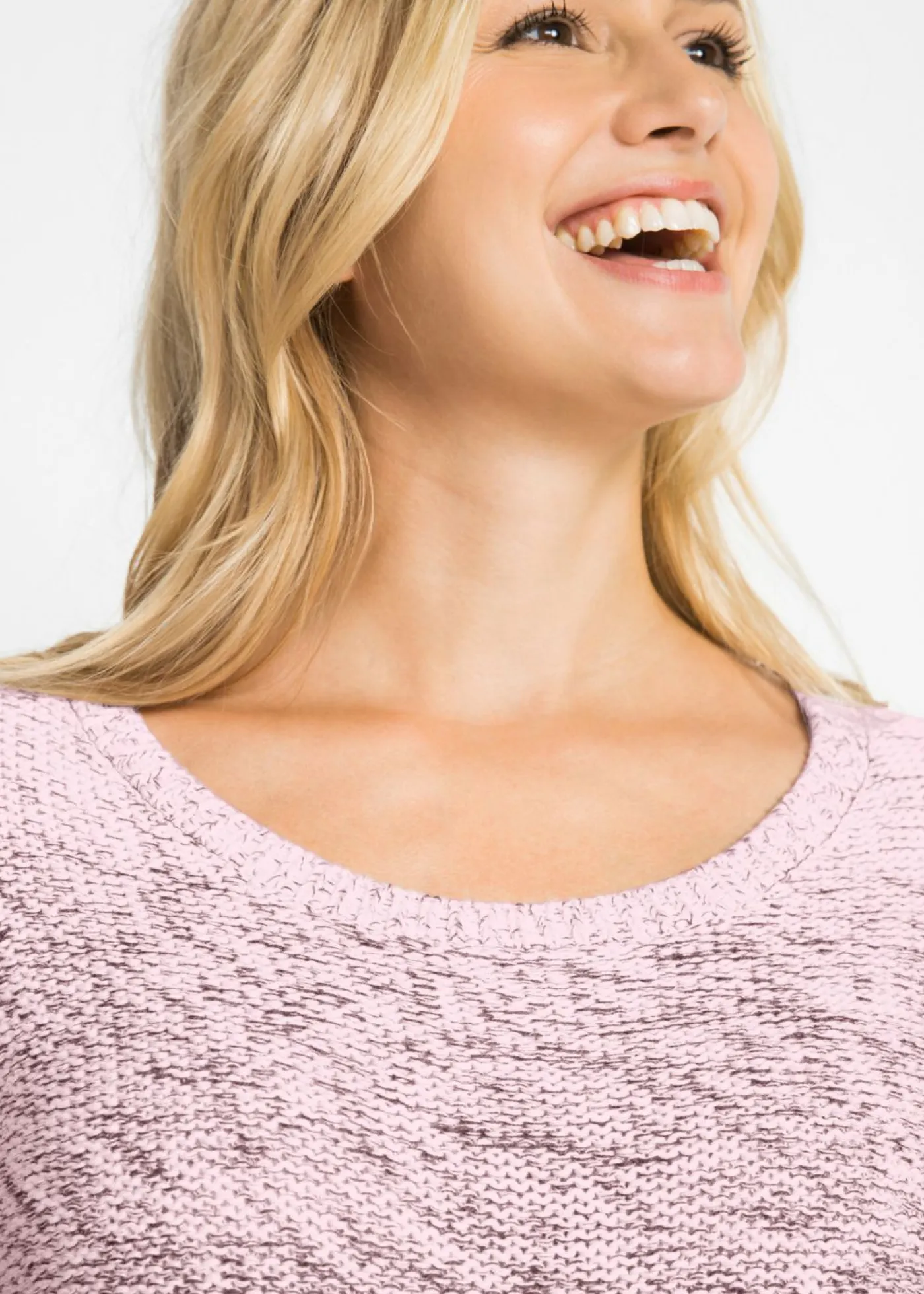 Online Jersey de cuello redondo con degradado cromático y manga larga Mujer Jerséis|Ropa De Punto