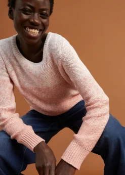 Online Jersey de cuello redondo con degradado cromático y manga larga Mujer Jerséis|Ropa De Punto