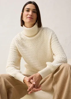 Online Jersey de cuello vuelto con lana merino Mujer Jerséis|Ropa De Punto