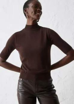 Hot Jersey de cuello vuelto con mezcla de lana suave Mujer Premium|Jerséis