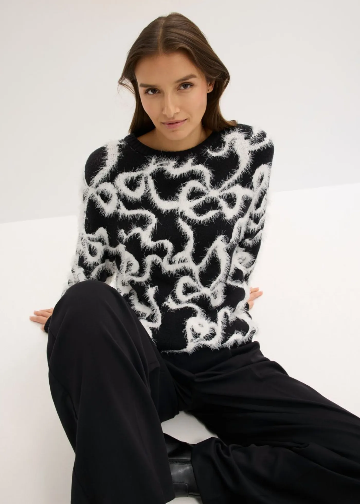 Discount Jersey de jacquard de suave mezcla de viscosa Mujer Jerséis|Ropa De Punto