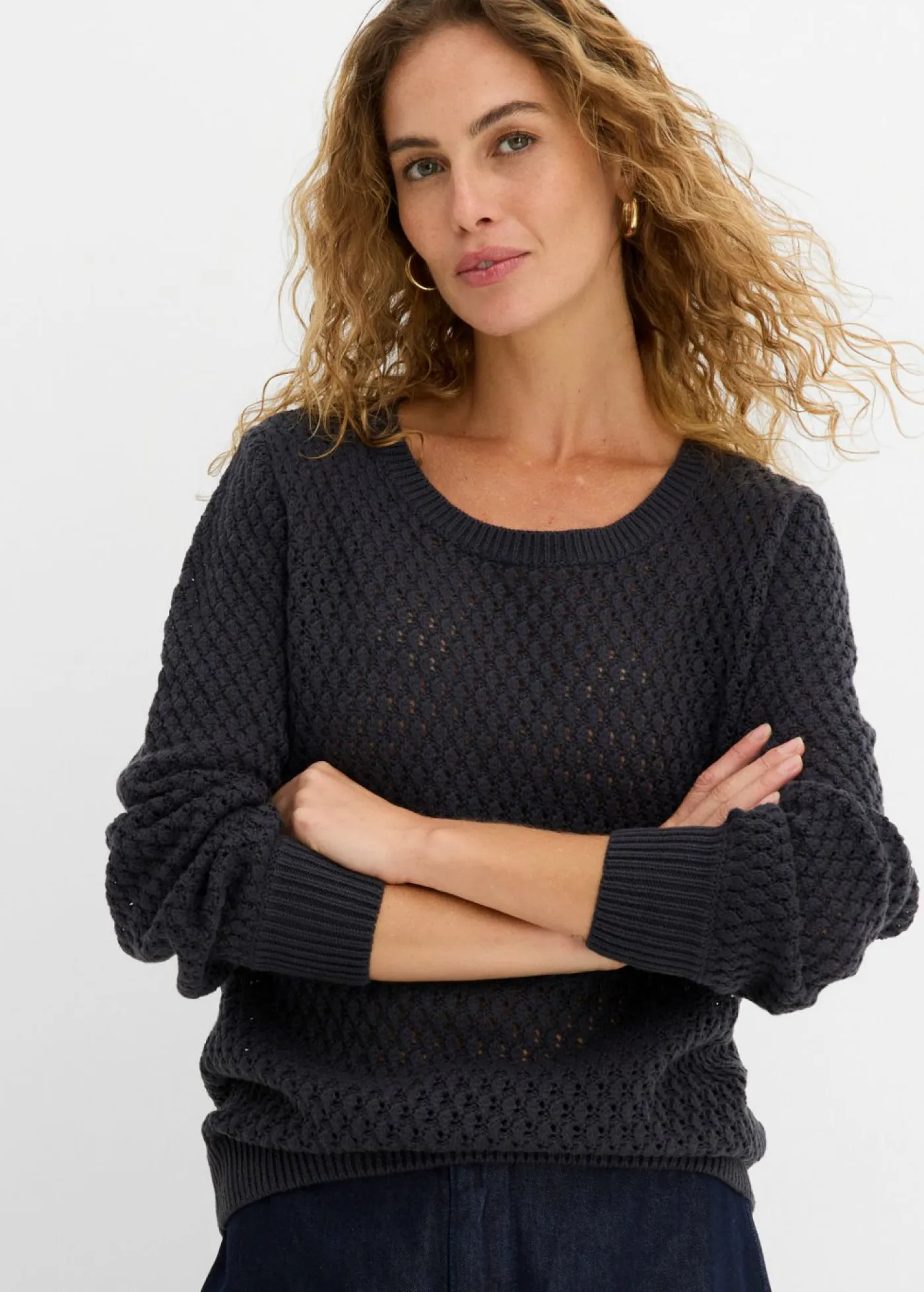 Outlet Jersey de mezcla de algodón con punto estructurado Mujer Ropa De Punto|Jerséis