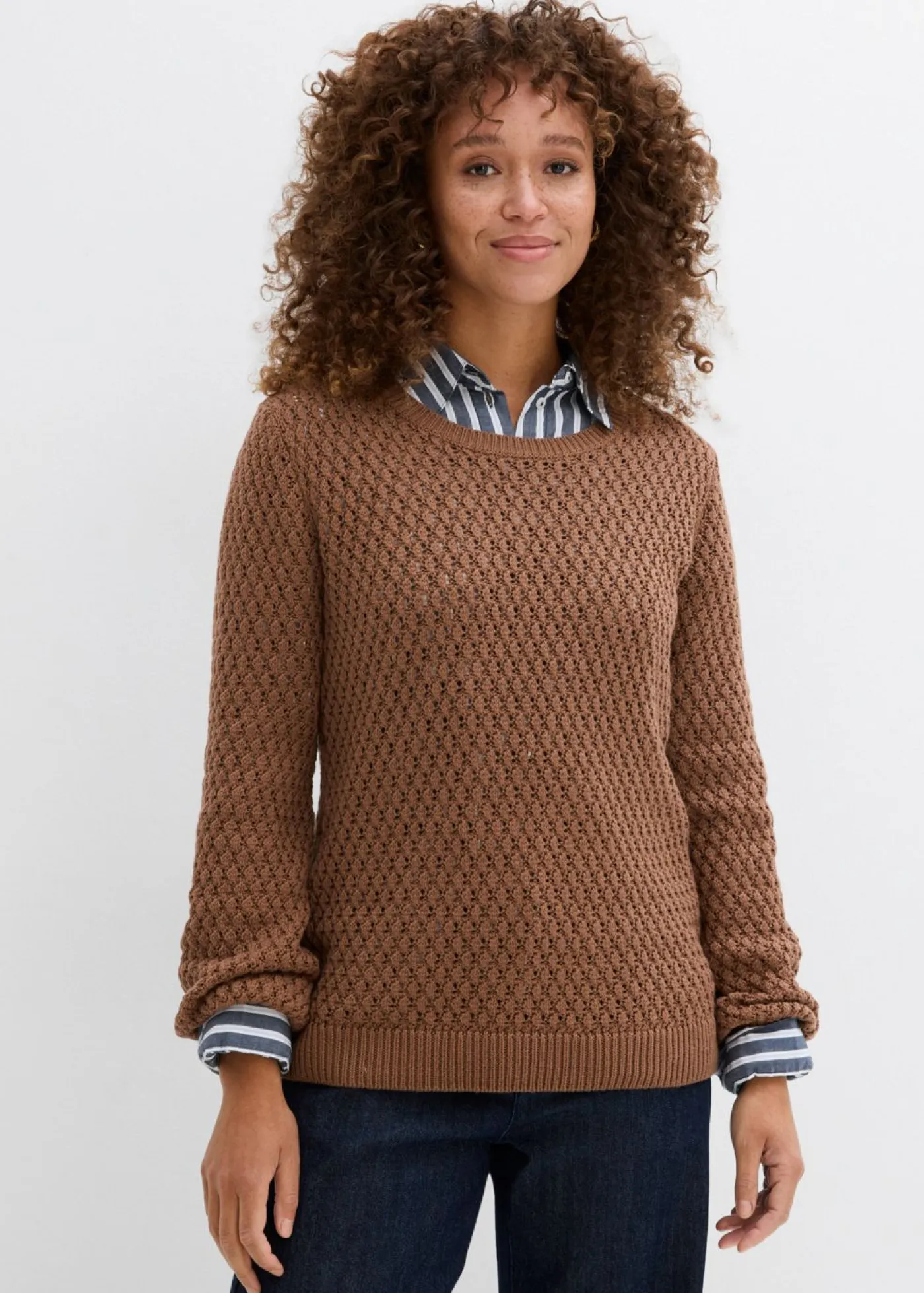 Jersey de mezcla de algodón con punto estructurado Mujer Jerséis|Ropa De Punto