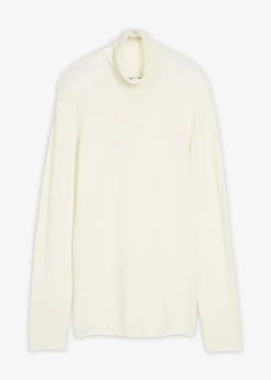 New Jersey de mezcla de cachemir suave con cuello vuelto Mujer Esenciales|Jerséis