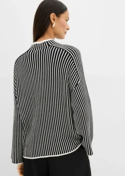 Jersey de mezcla de viscosa con cuello alto Mujer Esenciales|Jerséis