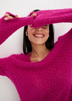 Best Jersey de punto ajour con hilo suave Mujer Jerséis|Ropa De Punto
