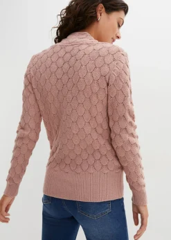 New Jersey de punto ajour con aspecto cruzado Mujer Jerséis|Ropa De Punto