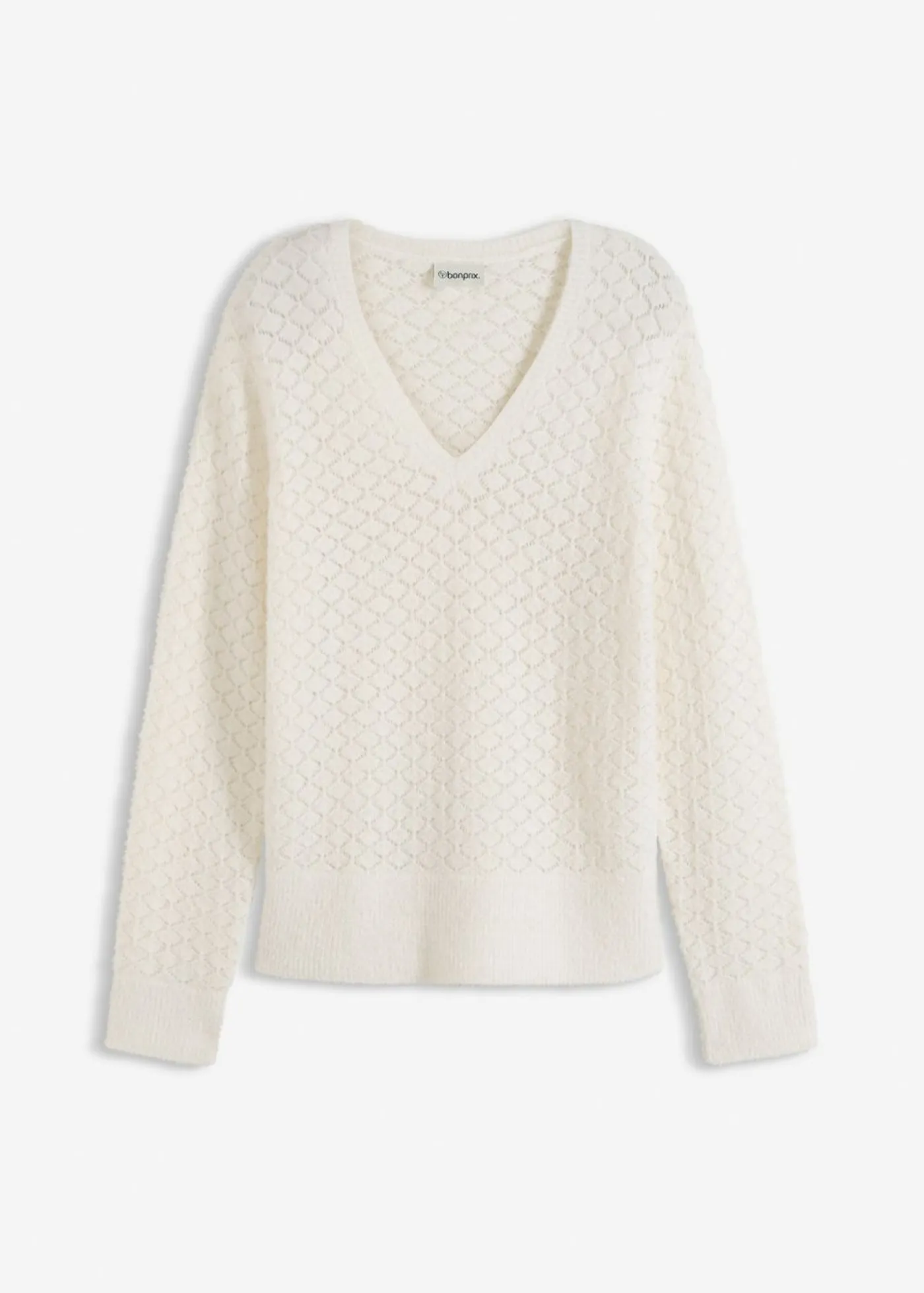 Outlet Jersey de punto ajour con hilo suave Mujer Jerséis|Ropa De Punto