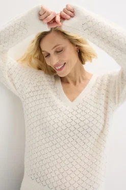 Outlet Jersey de punto ajour con hilo suave Mujer Jerséis|Ropa De Punto