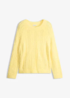 Jersey de punto ajour con hilo suave Mujer Jerséis|Ropa De Punto