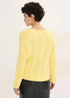 Jersey de punto ajour con hilo suave Mujer Jerséis|Ropa De Punto