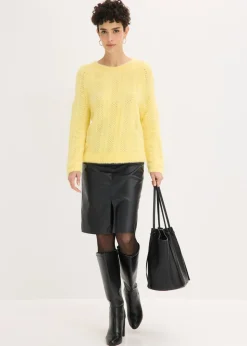 Jersey de punto ajour con hilo suave Mujer Jerséis|Ropa De Punto