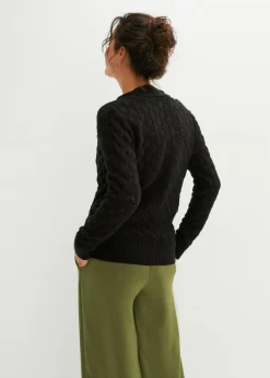 Online Jersey de punto ajour con aspecto cruzado Mujer Jerséis|Ropa De Punto