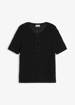 Clearance Jersey de punto ajour de mezcla de algodón Mujer Jerséis|Novedades