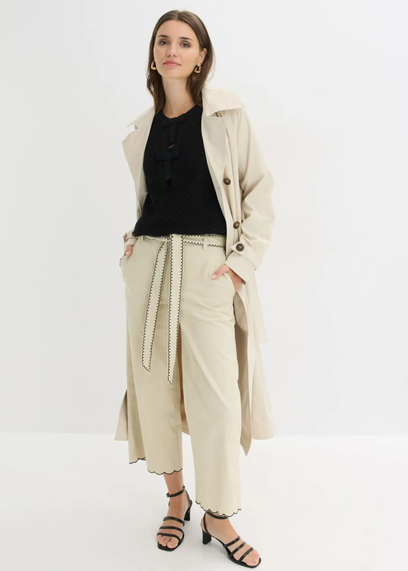 Clearance Jersey de punto ajour de mezcla de algodón Mujer Jerséis|Novedades
