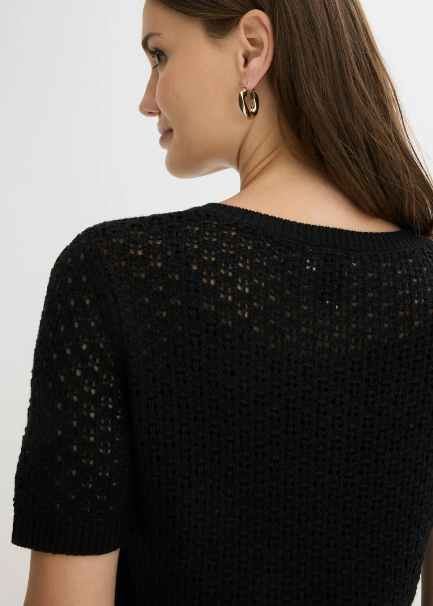 Clearance Jersey de punto ajour de mezcla de algodón Mujer Jerséis|Novedades
