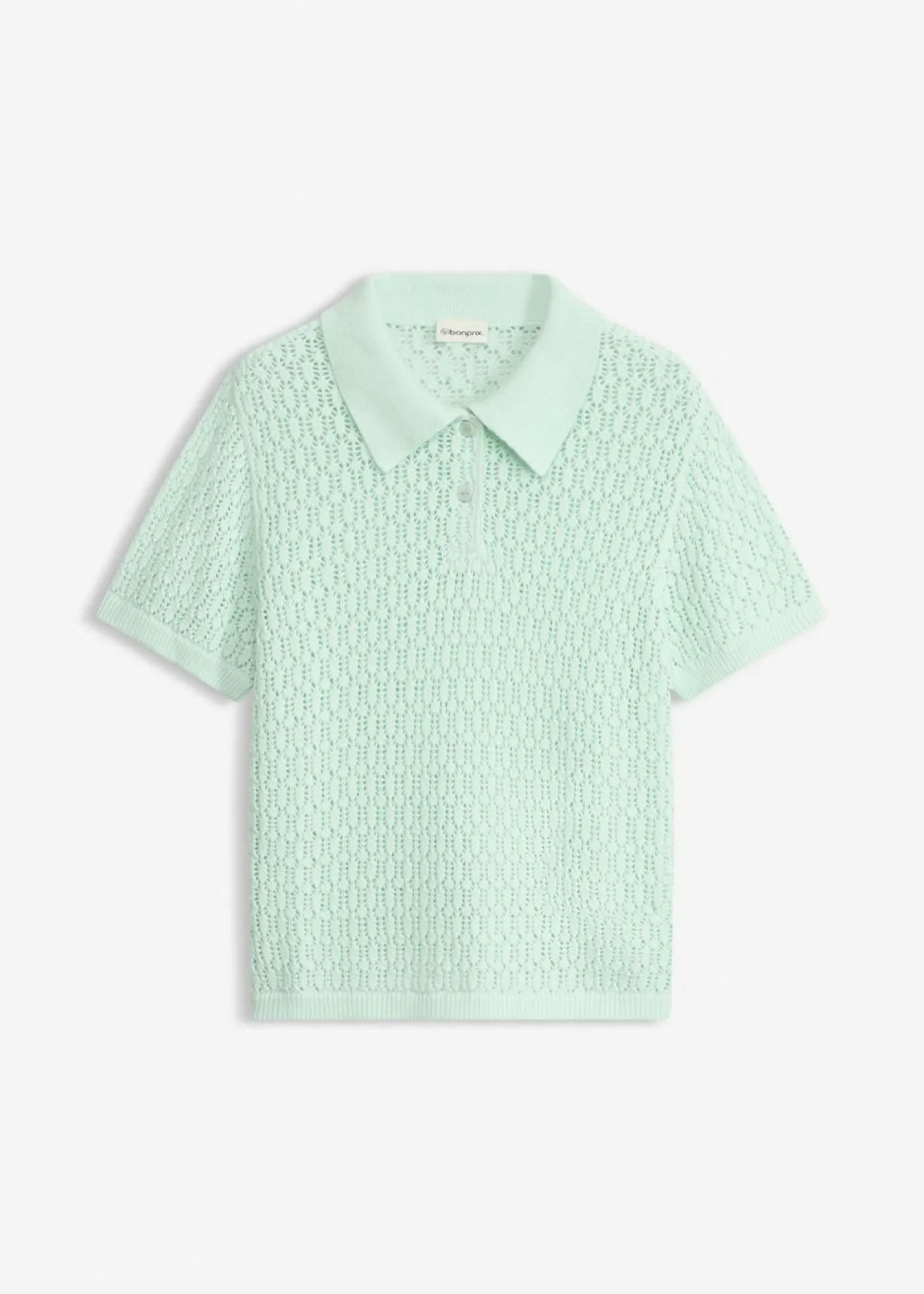 Outlet Jersey de punto ajour de algodón puro Mujer Camisetas|Novedades