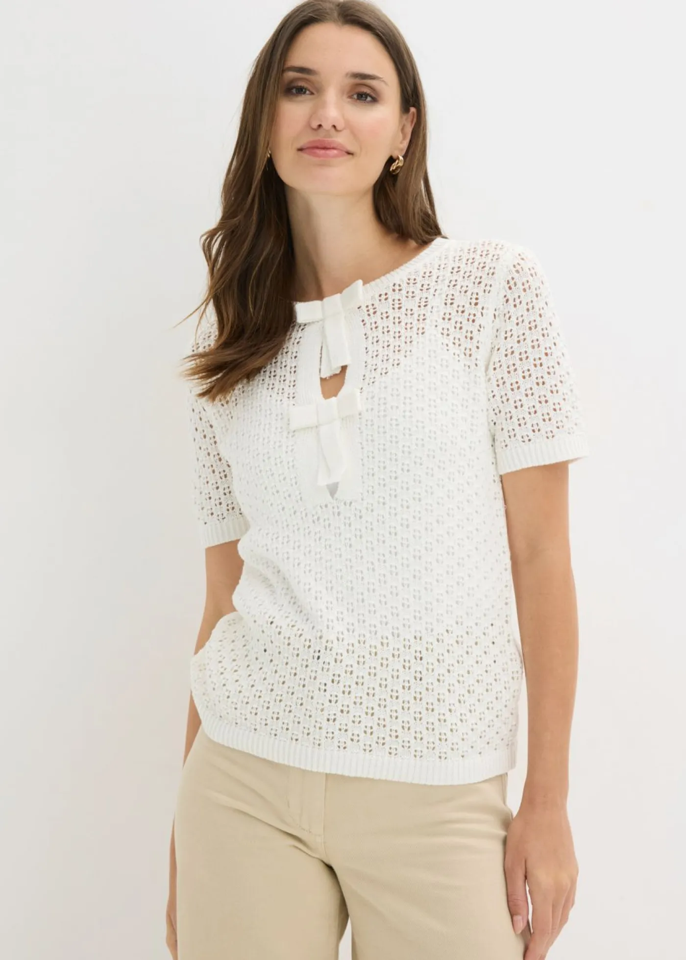 Discount Jersey de punto ajour de mezcla de algodón Mujer Jerséis|Novedades