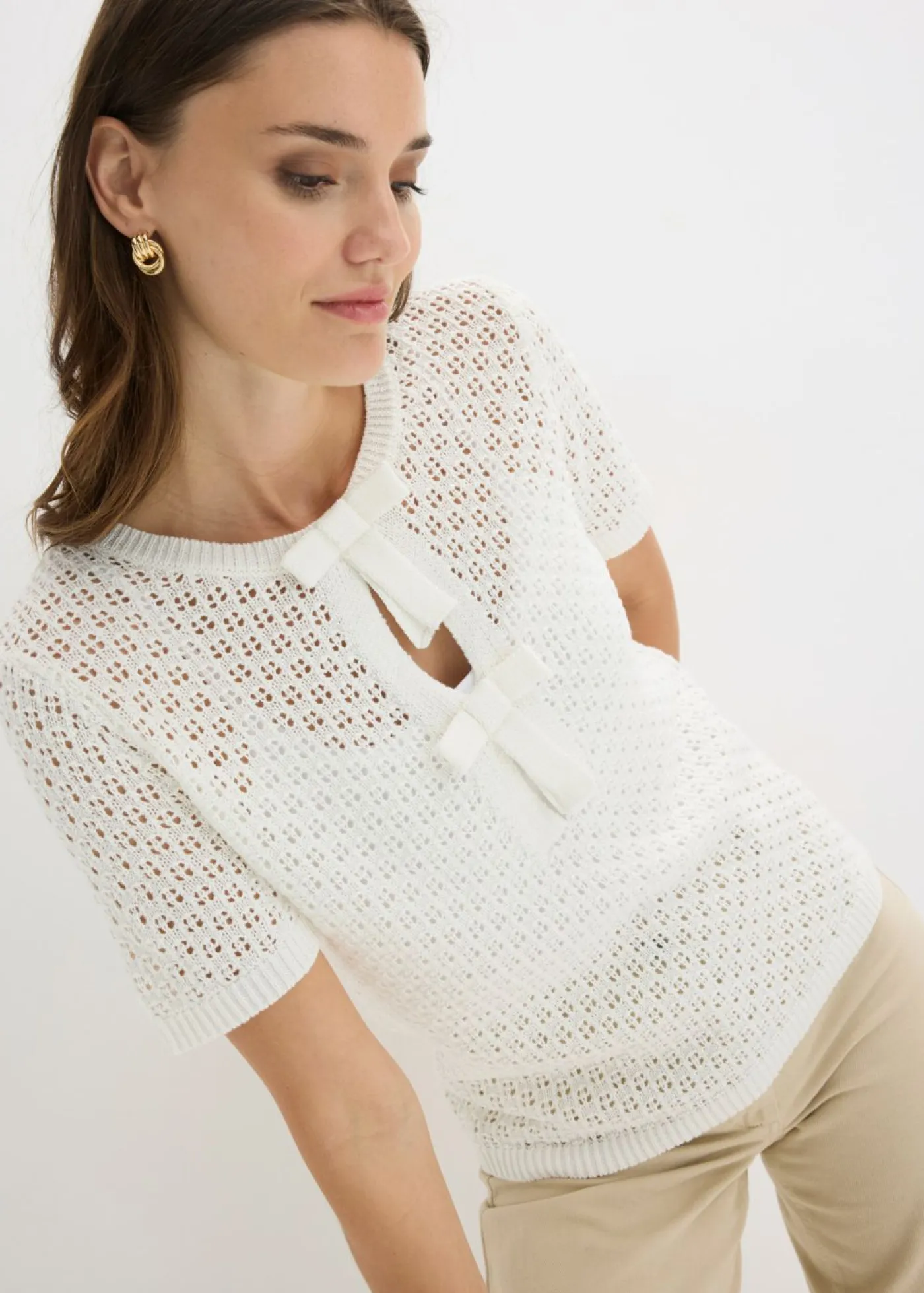 Discount Jersey de punto ajour de mezcla de algodón Mujer Jerséis|Novedades