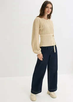 Clearance Jersey de punto ajour en mezcla de algodón Mujer Jerséis|Novedades