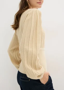 Clearance Jersey de punto ajour en mezcla de algodón Mujer Jerséis|Novedades