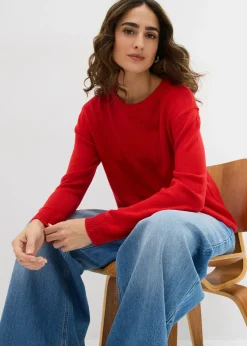 Jersey de punto con cuello redondo Mujer Básicos|Jerséis