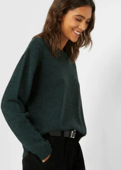 Sale Jersey de punto con cuello redondo jaspeado Mujer Jerséis|Ropa De Punto