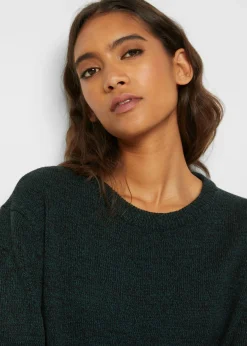 Sale Jersey de punto con cuello redondo jaspeado Mujer Jerséis|Ropa De Punto
