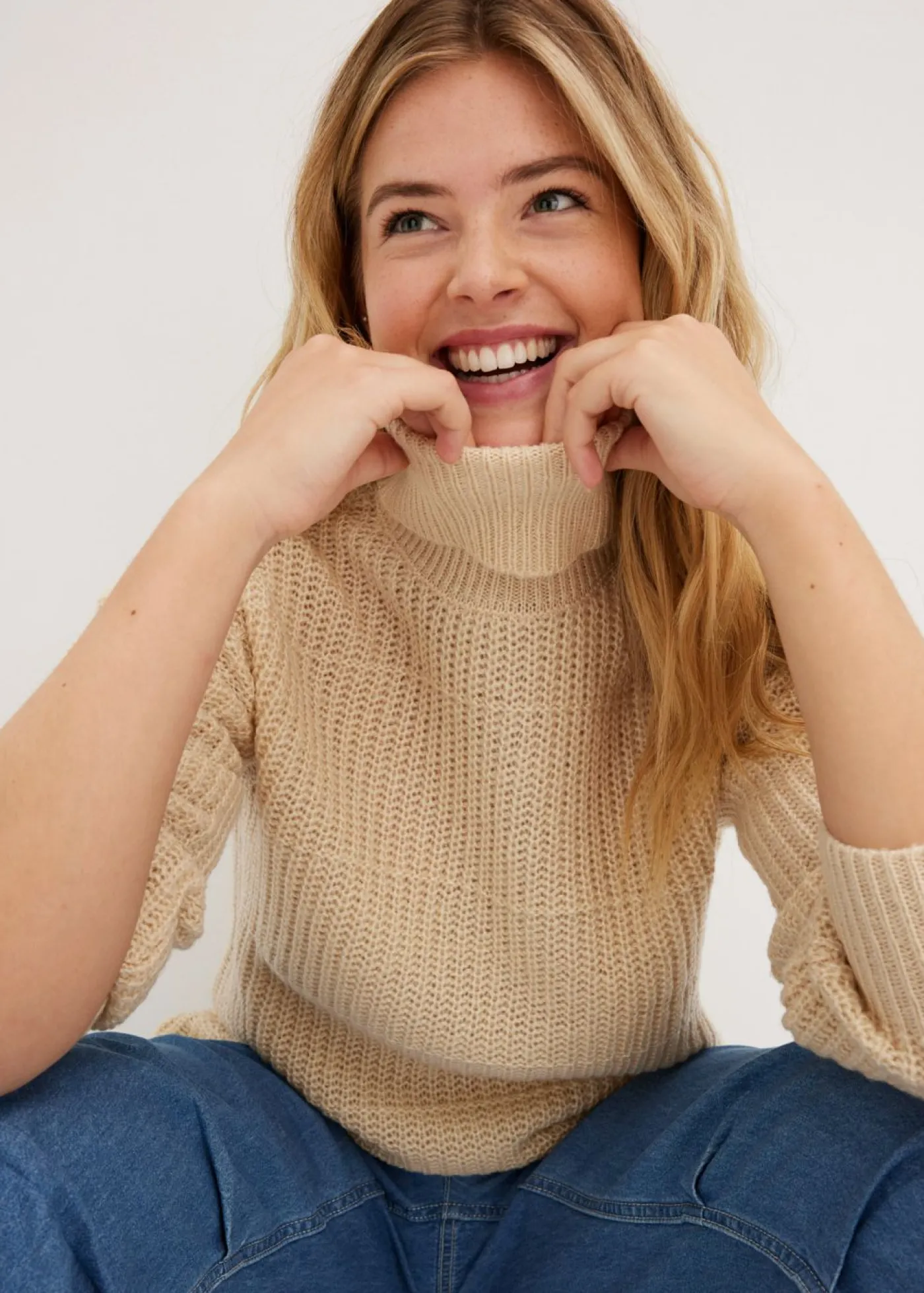 Online Jersey de punto con cuello vuelto Mujer Jerséis|Ropa De Punto