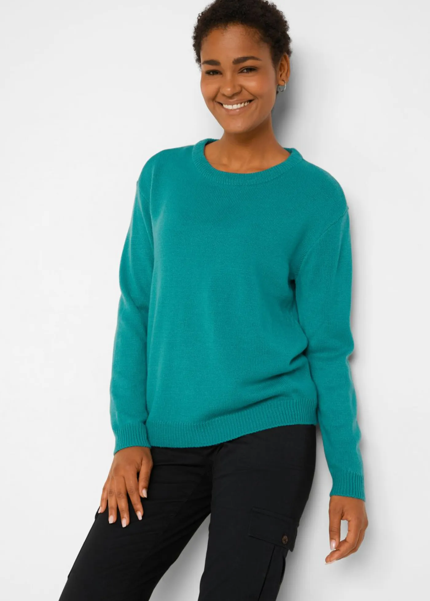 Clearance Jersey de punto con cuello redondo Mujer Básicos|Jerséis