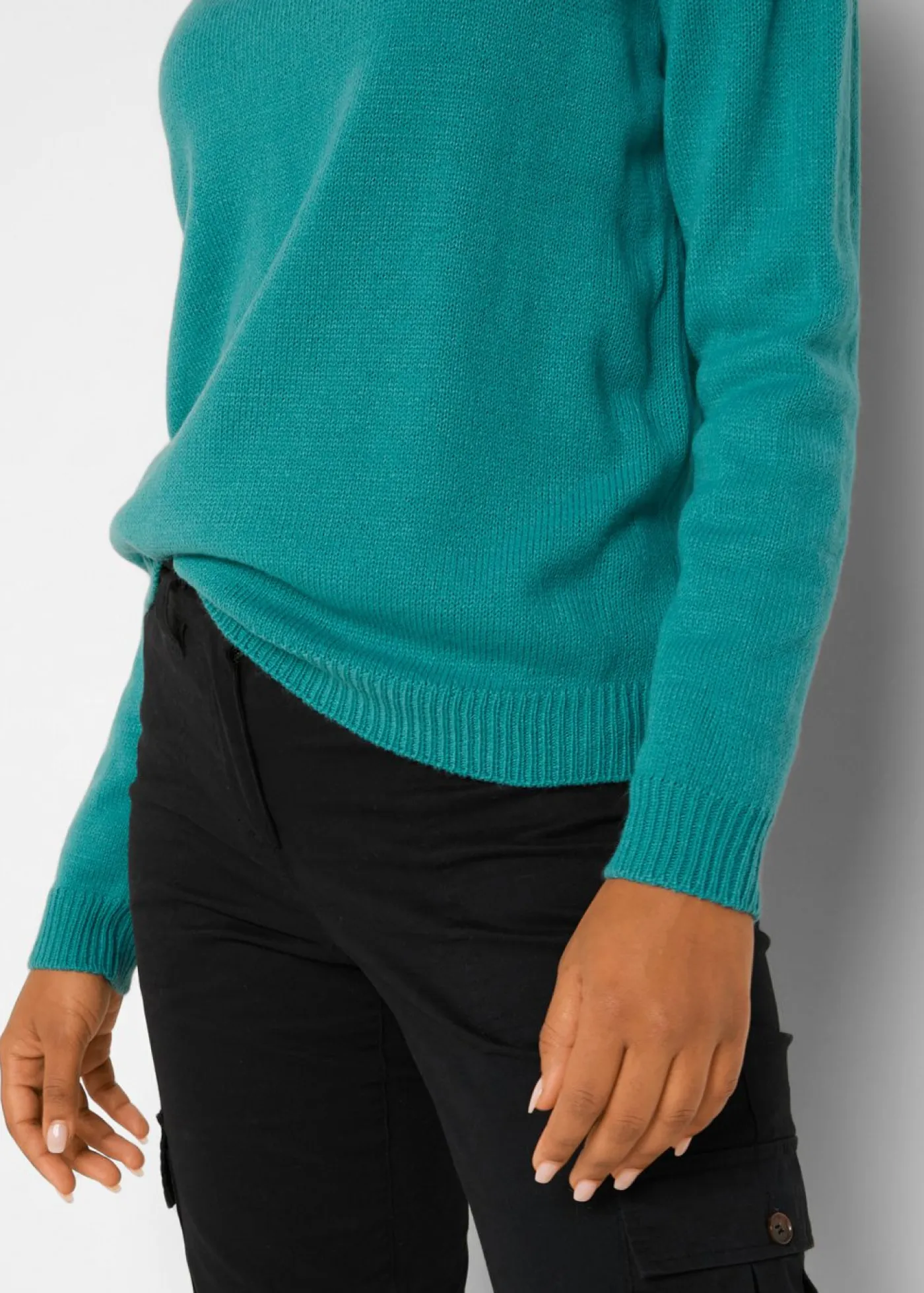 Clearance Jersey de punto con cuello redondo Mujer Básicos|Jerséis