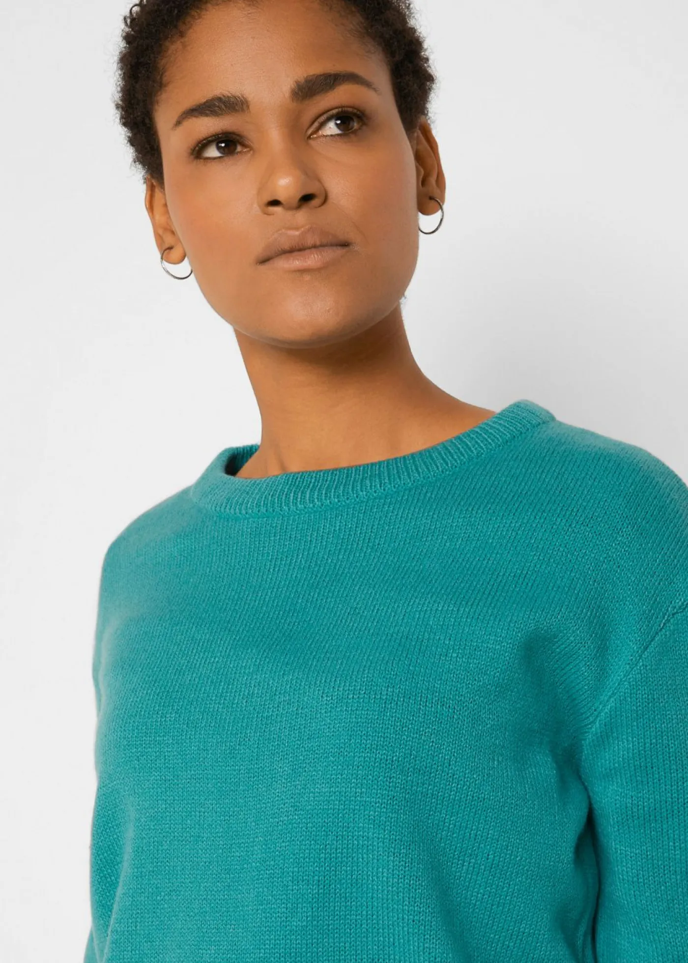 Clearance Jersey de punto con cuello redondo Mujer Básicos|Jerséis