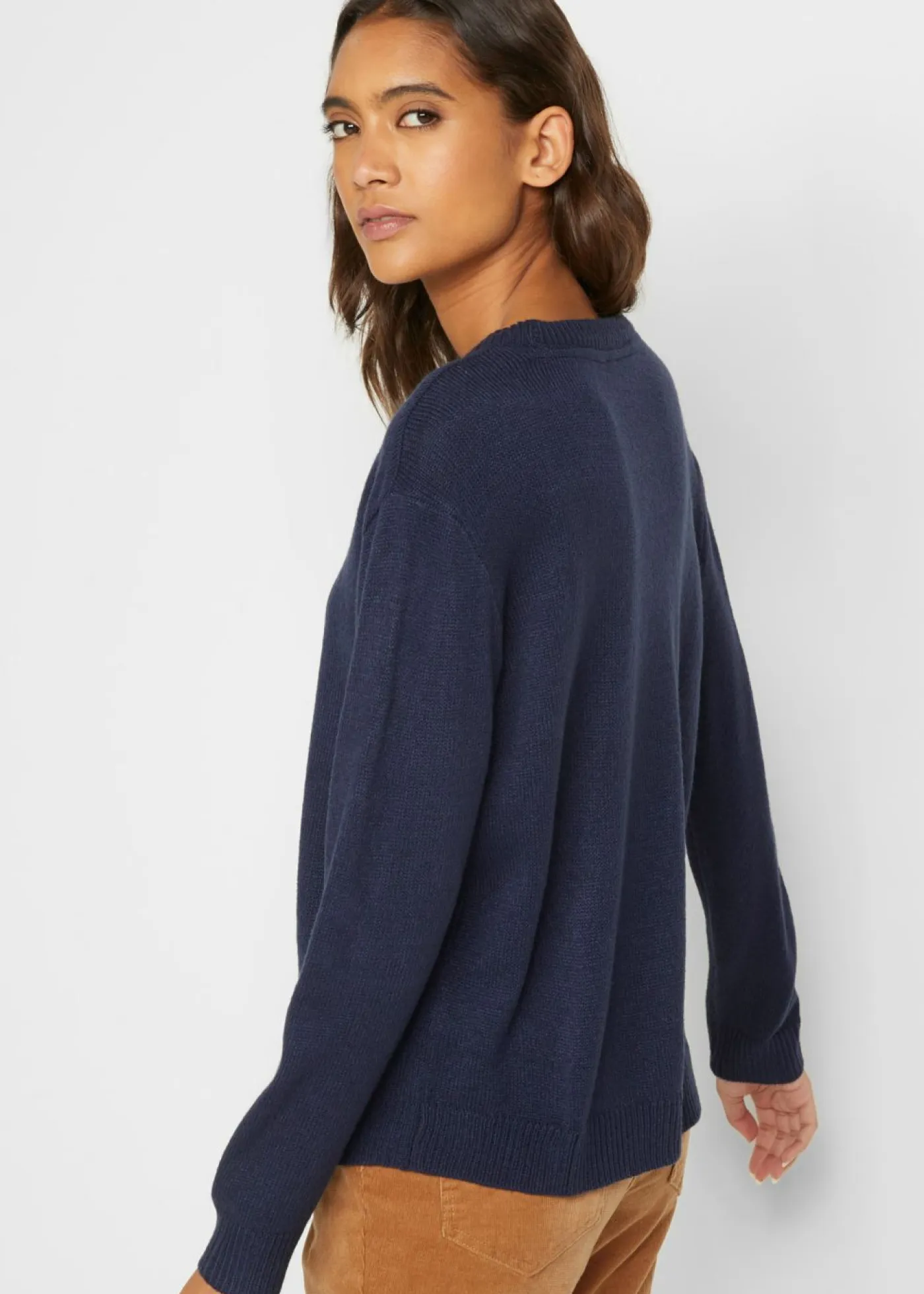 Outlet Jersey de punto con cuello redondo Mujer Básicos|Jerséis