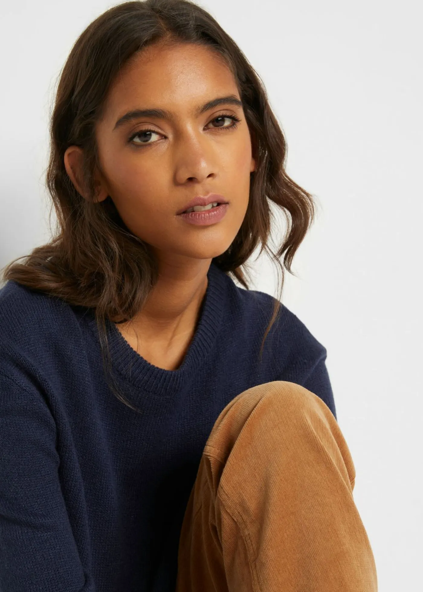 Outlet Jersey de punto con cuello redondo Mujer Básicos|Jerséis