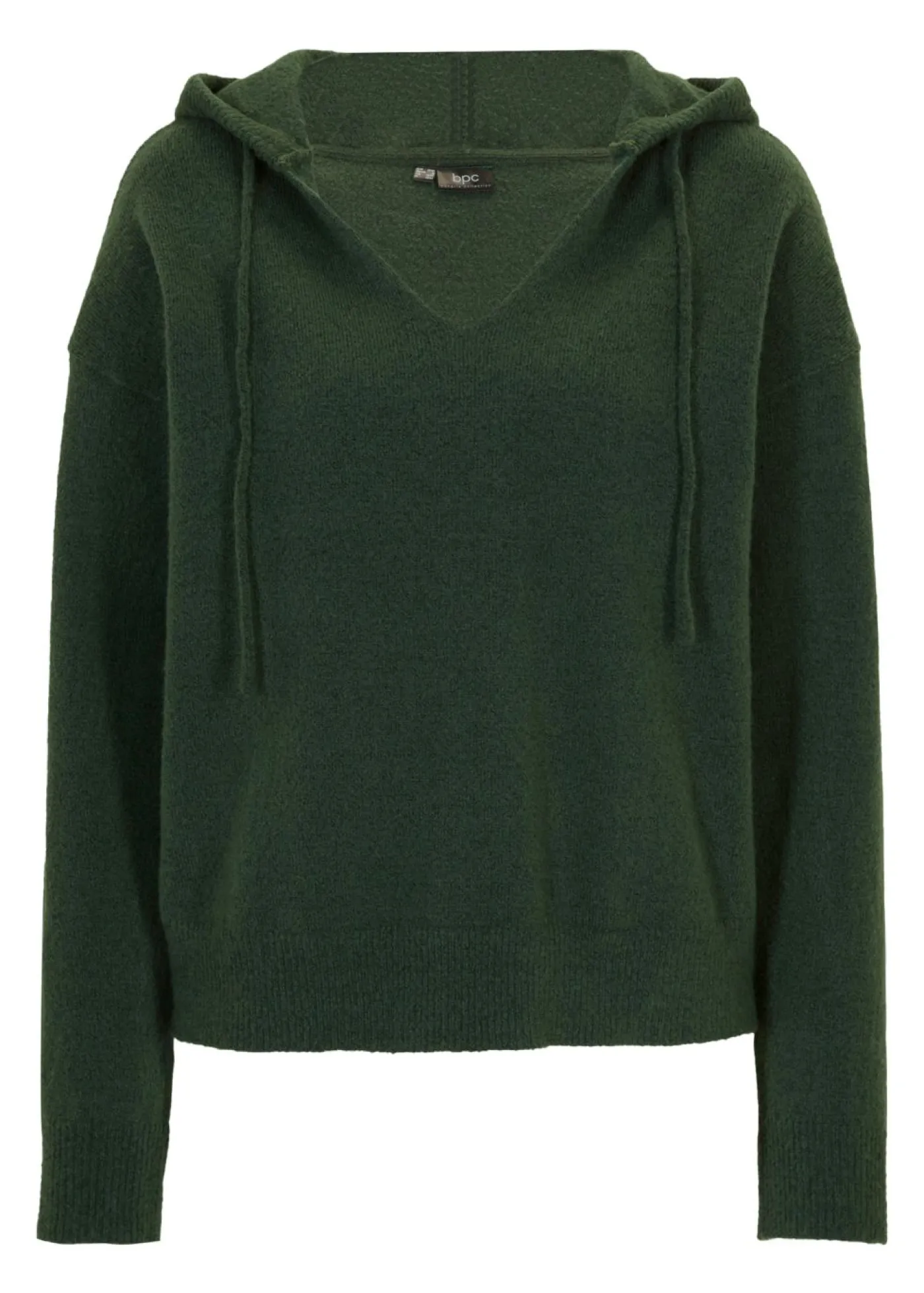 Online Jersey de punto con escote en V y capucha Mujer Jerséis|Ropa De Punto