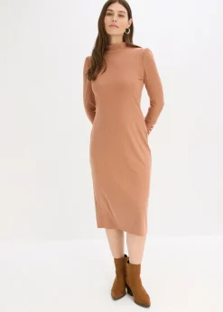 Best Jersey de punto de canalé de mezcla de viscosa Mujer Vestidos