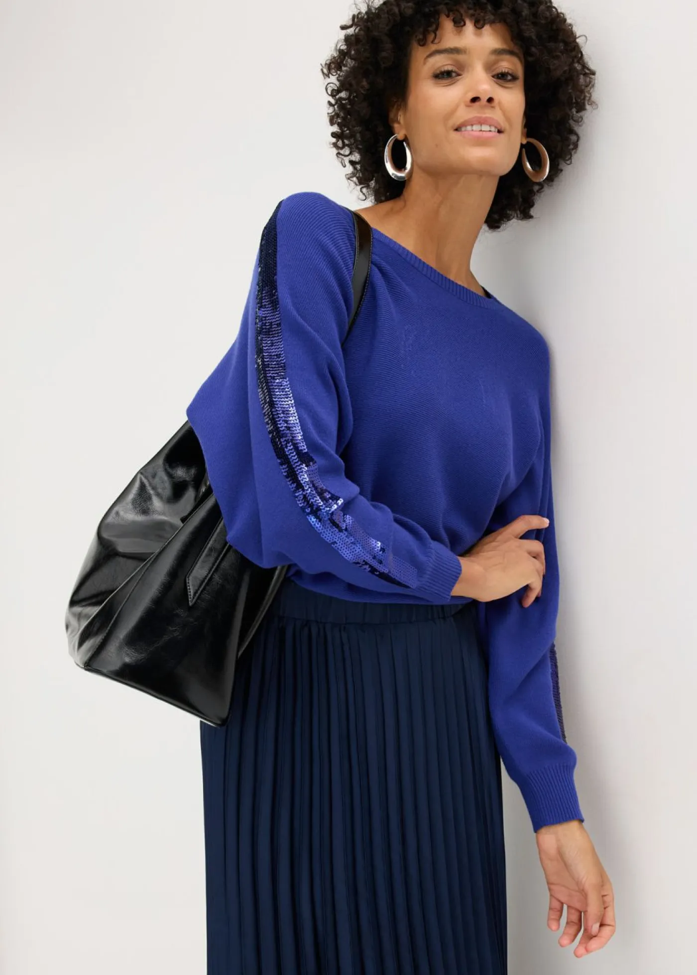 Outlet Jersey de punto fino con lentejuelas Mujer Jerséis|Ropa De Punto