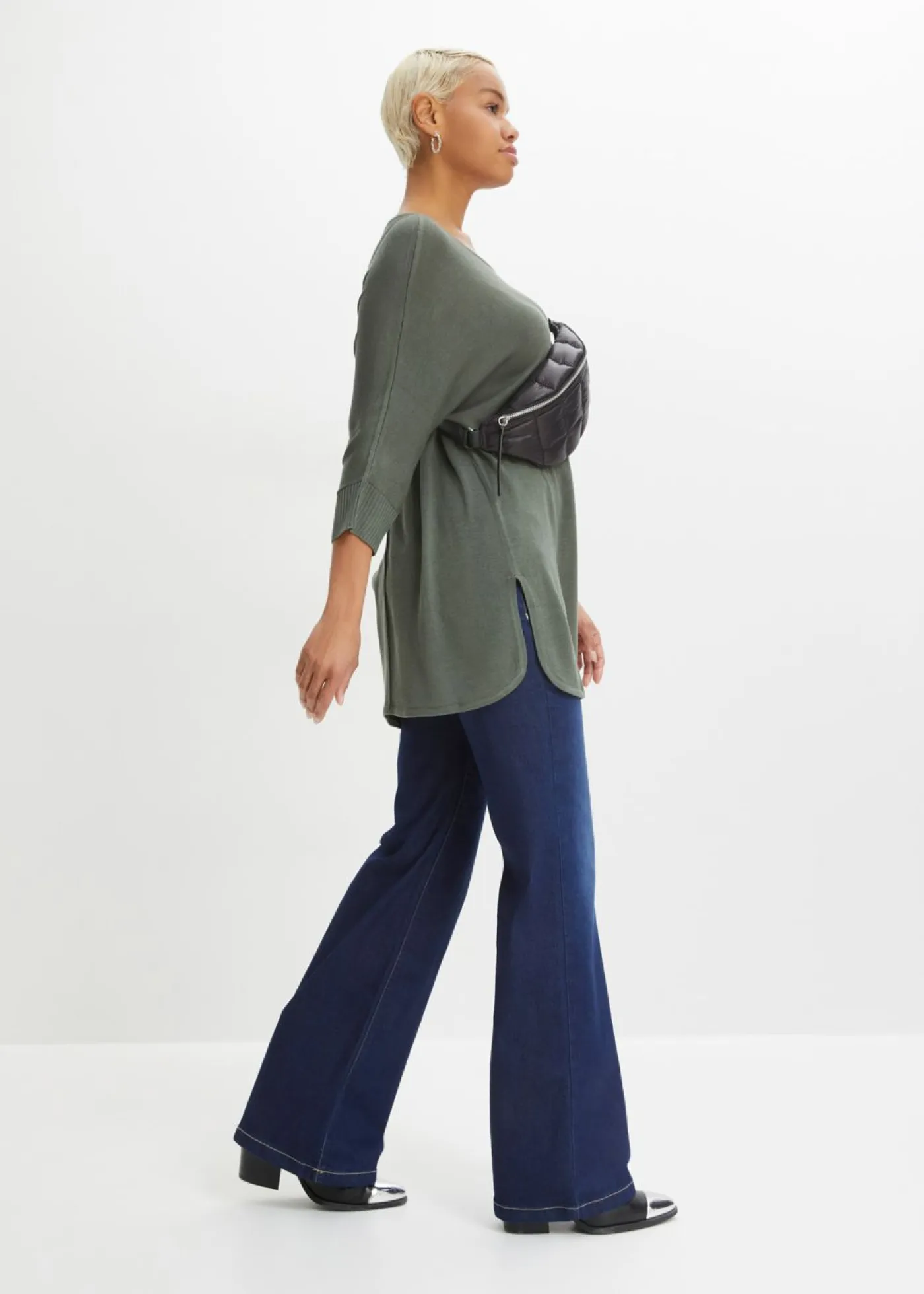 Sale Jersey de punto fino con mangas 3/4 Mujer Jerséis|Ropa De Punto
