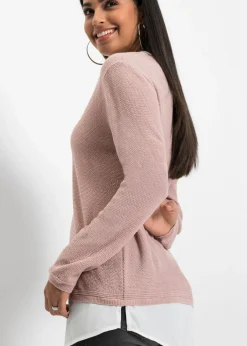 Best Jersey de punto fino con inserto de blusa Mujer Jerséis|Ropa De Punto