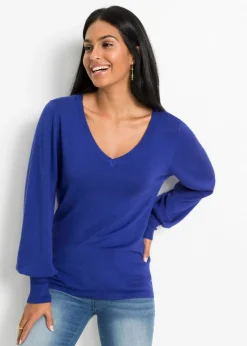 New Jersey de punto fino con viscosa sostenible Mujer Básicos|Jerséis