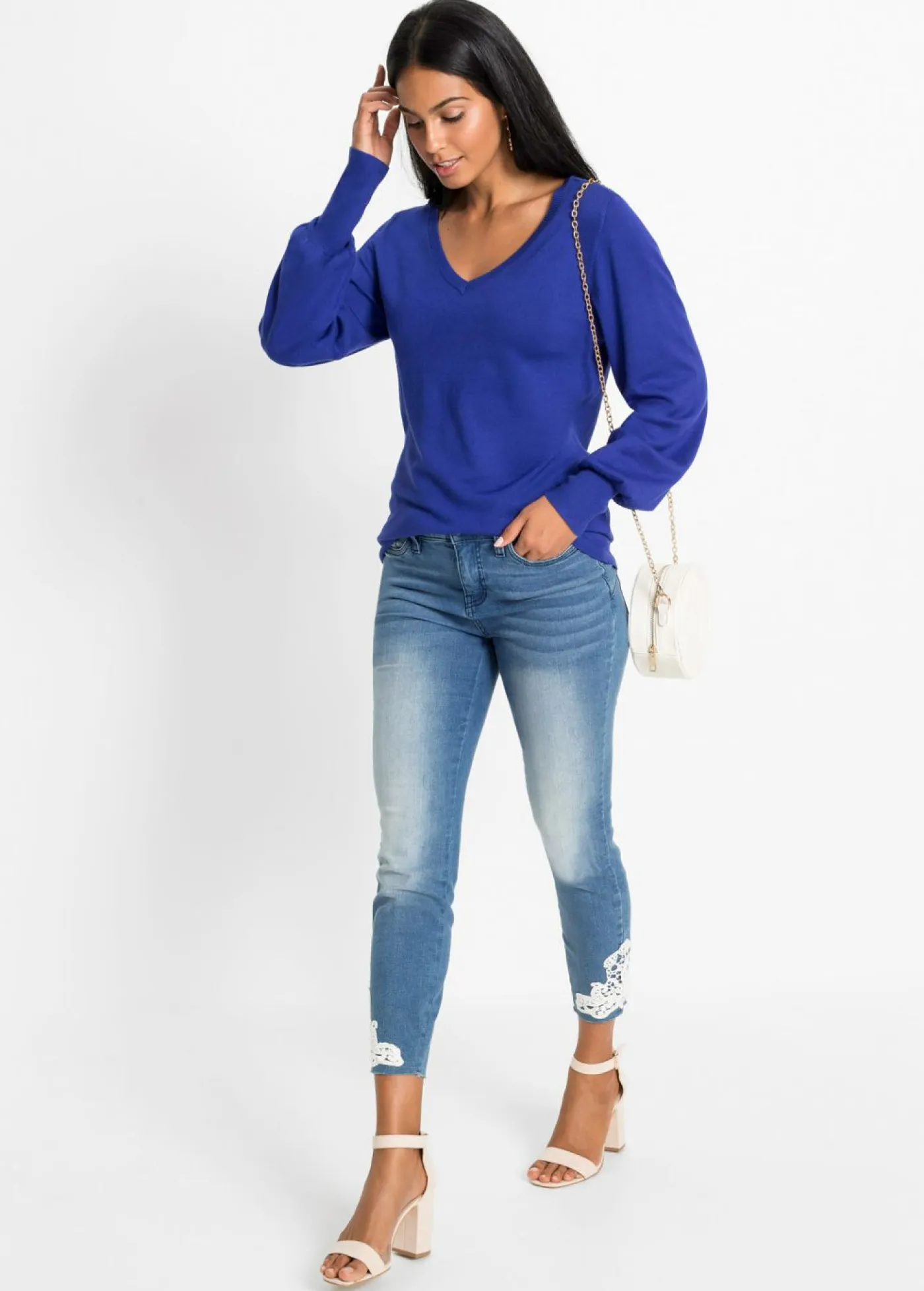 New Jersey de punto fino con viscosa sostenible Mujer Básicos|Jerséis