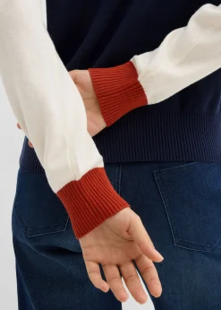 New Jersey de punto fino con mangas raglán Mujer Jerséis|Ropa De Punto