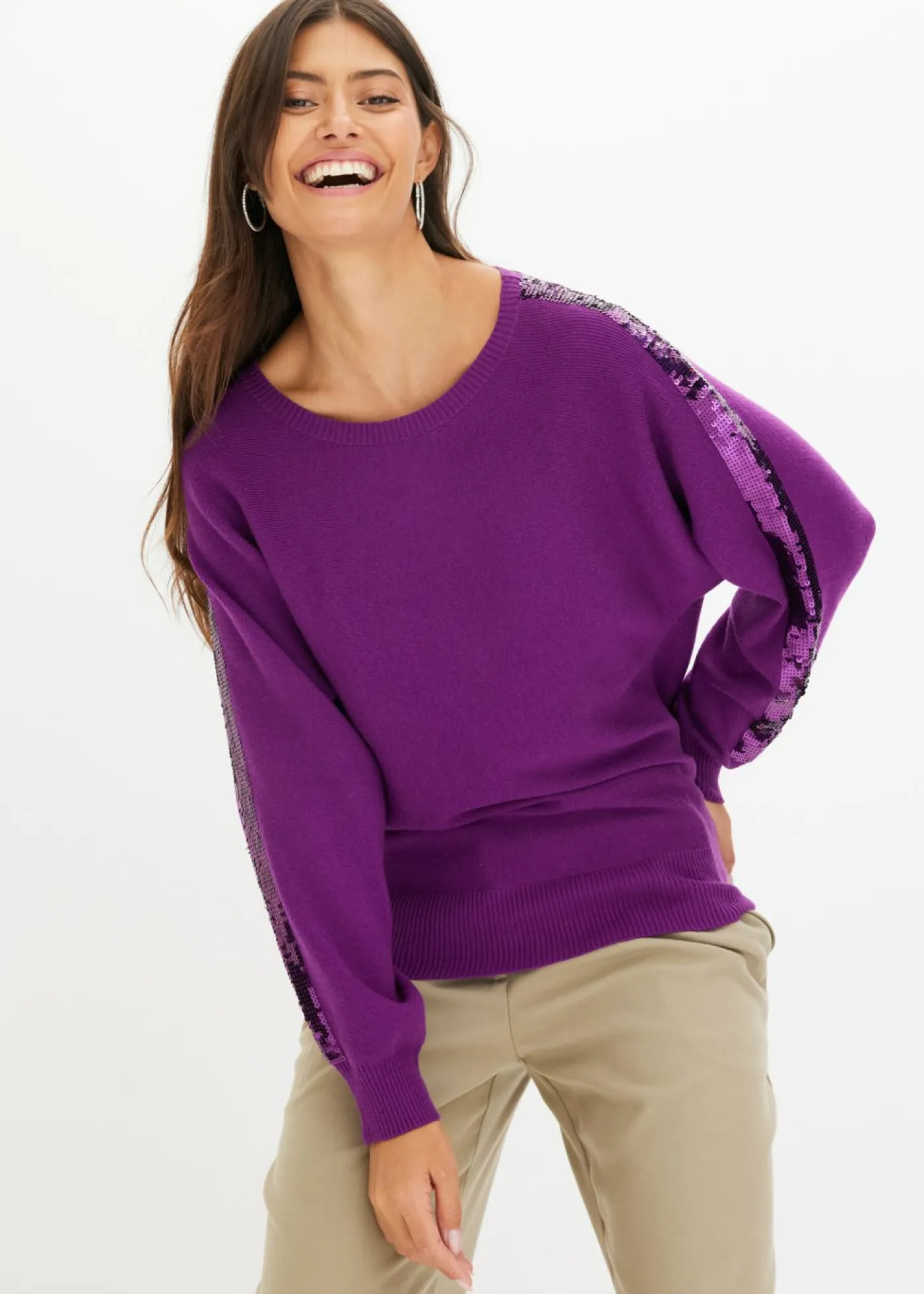Discount Jersey de punto fino con lentejuelas Mujer Jerséis|Ropa De Punto