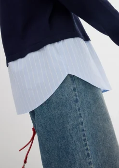 Hot Jersey de punto fino con inserto de blusa Mujer Jerséis|Ropa De Punto