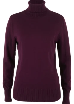 Jersey de punto fino con cuello alto Mujer Básicos|Jerséis