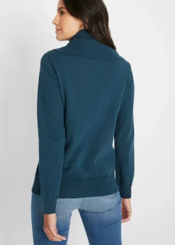 New Jersey de punto fino con cuello ancho Mujer Jerséis|Ropa De Punto
