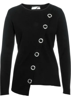 Sale Jersey de punto fino con detalles de tachuelas Mujer Jerséis|Ropa De Punto